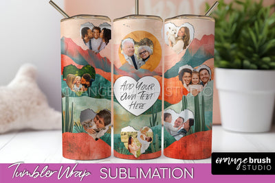 Photo Tumbler Wrap, Boho Family Frame Tumbler Sublimation Sublimation OrangeBrushStudio 