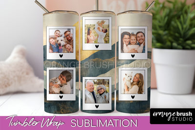 Photo Tumbler Wrap, Boho Family Frame Tumbler Sublimation Sublimation OrangeBrushStudio 