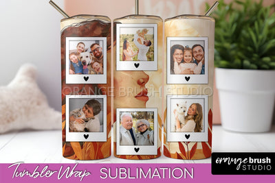 Photo Tumbler Wrap, Boho Family Frame Tumbler Sublimation Sublimation OrangeBrushStudio 