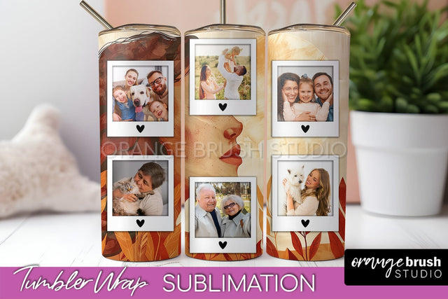 Photo Tumbler Wrap, Boho Family Frame Tumbler Sublimation Sublimation OrangeBrushStudio 