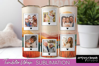 Photo Tumbler Wrap, Boho Family Frame Tumbler Sublimation Sublimation OrangeBrushStudio 