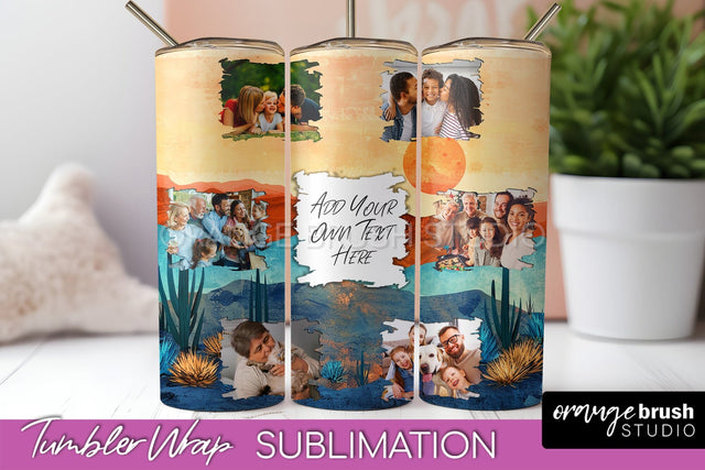 Photo Tumbler Wrap, Boho Family Frame Tumbler Sublimation Sublimation OrangeBrushStudio 
