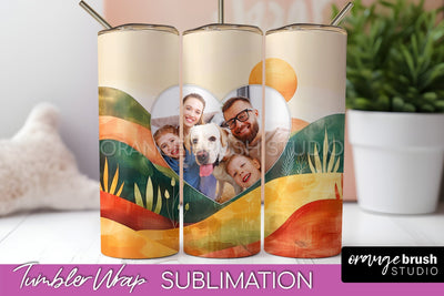 Photo Tumbler Wrap, Boho Family Frame Tumbler Sublimation Sublimation OrangeBrushStudio 