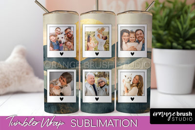Photo Tumbler Wrap, Boho Family Frame Tumbler Sublimation Sublimation OrangeBrushStudio 