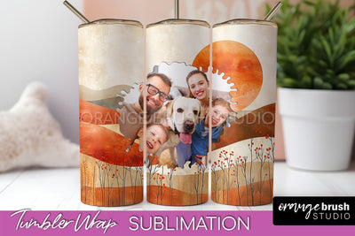 Photo Tumbler Wrap, Boho Family Frame Tumbler Sublimation Sublimation OrangeBrushStudio 