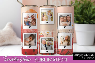 Photo Tumbler Wrap, Boho Family Frame Tumbler Sublimation Sublimation OrangeBrushStudio 