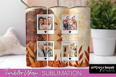 Photo Tumbler Wrap, Boho Family Frame Tumbler Sublimation Sublimation OrangeBrushStudio 