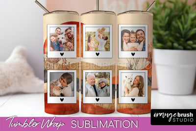 Photo Tumbler Wrap, Boho Family Frame Tumbler Sublimation Sublimation OrangeBrushStudio 