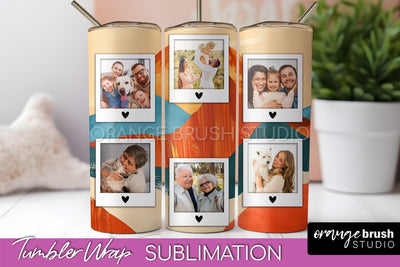 Photo Tumbler Wrap, Boho Family Frame Tumbler Sublimation Sublimation OrangeBrushStudio 