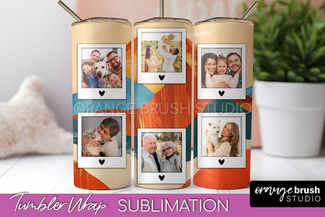 Photo Tumbler Wrap, Boho Family Frame Tumbler Sublimation Sublimation OrangeBrushStudio 