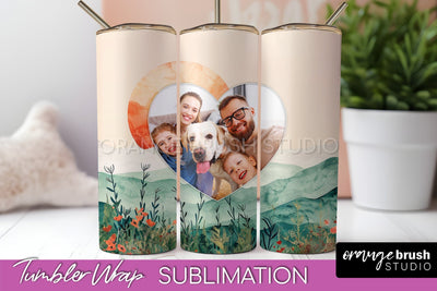 Photo Tumbler Wrap, Boho Family Frame Tumbler Sublimation Sublimation OrangeBrushStudio 
