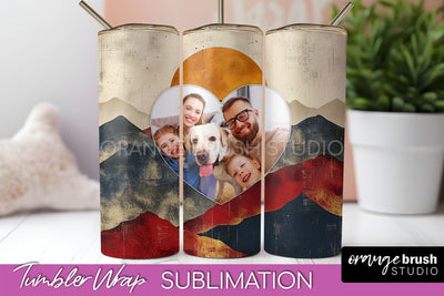 Photo Tumbler Wrap, Boho Family Frame Tumbler Sublimation Sublimation OrangeBrushStudio 