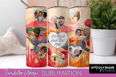 Photo Tumbler Wrap, Boho Family Frame Tumbler Sublimation Sublimation OrangeBrushStudio 