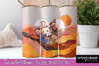 Photo Tumbler Wrap, Boho Family Frame Tumbler Sublimation Sublimation OrangeBrushStudio 