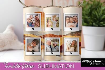 Photo Tumbler Wrap, Boho Family Frame Tumbler Sublimation Sublimation OrangeBrushStudio 