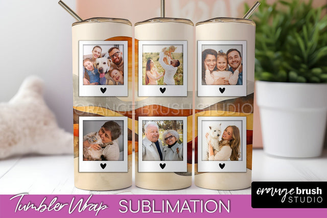 Photo Tumbler Wrap, Boho Family Frame Tumbler Sublimation Sublimation OrangeBrushStudio 