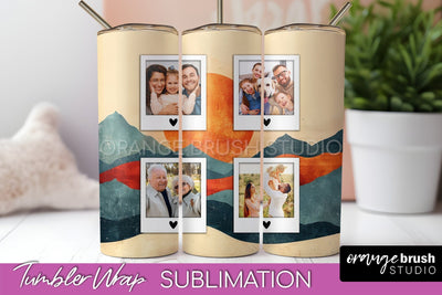 Photo Tumbler Wrap, Boho Family Frame Tumbler Sublimation Sublimation OrangeBrushStudio 