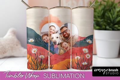 Photo Tumbler Wrap, Boho Family Frame Tumbler Sublimation Sublimation OrangeBrushStudio 