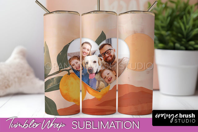 Photo Tumbler Wrap, Boho Family Frame Tumbler Sublimation Sublimation OrangeBrushStudio 