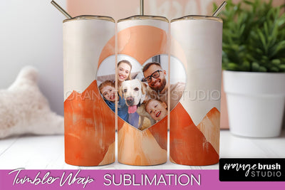 Photo Tumbler Wrap, Boho Family Frame Tumbler Sublimation Sublimation OrangeBrushStudio 