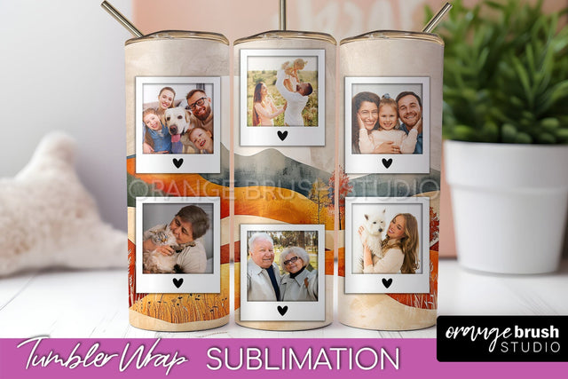 Photo Tumbler Wrap, Boho Family Frame Tumbler Sublimation Sublimation OrangeBrushStudio 