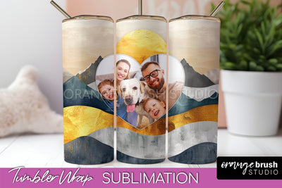 Photo Tumbler Wrap, Boho Family Frame Tumbler Sublimation Sublimation OrangeBrushStudio 