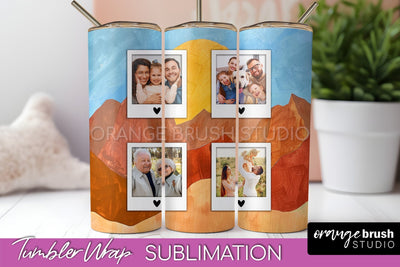 Photo Tumbler Wrap, Boho Family Frame Tumbler Sublimation Sublimation OrangeBrushStudio 
