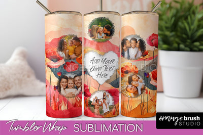 Photo Tumbler Wrap, Boho Family Frame Tumbler Sublimation Sublimation OrangeBrushStudio 