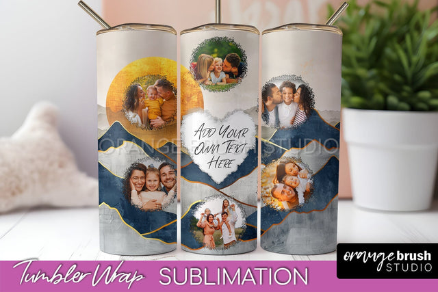 Photo Tumbler Wrap, Boho Family Frame Tumbler Sublimation Sublimation OrangeBrushStudio 