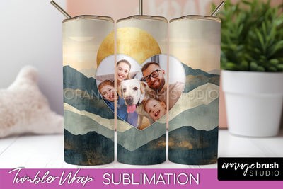 Photo Tumbler Wrap, Boho Family Frame Tumbler Sublimation Sublimation OrangeBrushStudio 