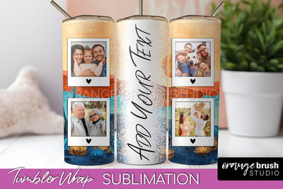 Photo Tumbler Wrap, Boho Family Frame Tumbler Sublimation Sublimation OrangeBrushStudio 