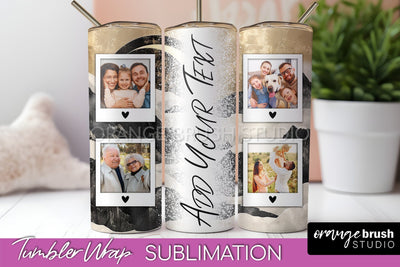 Photo Tumbler Wrap, Boho Family Frame Tumbler Sublimation Sublimation OrangeBrushStudio 