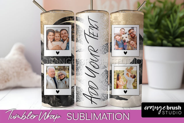 Photo Tumbler Wrap, Boho Family Frame Tumbler Sublimation Sublimation OrangeBrushStudio 