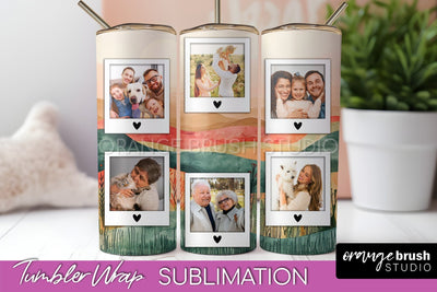 Photo Tumbler Wrap, Boho Family Frame Tumbler Sublimation Sublimation OrangeBrushStudio 