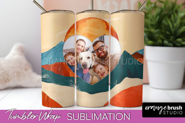 Photo Tumbler Wrap, Boho Family Frame Tumbler Sublimation Sublimation OrangeBrushStudio 