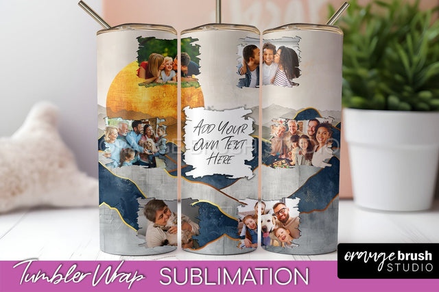 Photo Tumbler Wrap, Boho Family Frame Tumbler Sublimation Sublimation OrangeBrushStudio 
