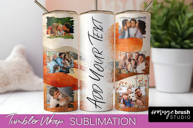 Photo Tumbler Wrap, Boho Family Frame Tumbler Sublimation Sublimation OrangeBrushStudio 