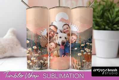 Photo Tumbler Wrap, Boho Family Frame Tumbler Sublimation Sublimation OrangeBrushStudio 
