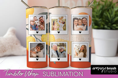 Photo Tumbler Wrap, Boho Family Frame Tumbler Sublimation Sublimation OrangeBrushStudio 