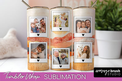 Photo Tumbler Wrap, Boho Family Frame Tumbler Sublimation Sublimation OrangeBrushStudio 