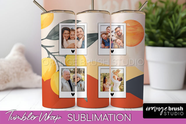 Photo Tumbler Wrap, Boho Family Frame Tumbler Sublimation Sublimation OrangeBrushStudio 