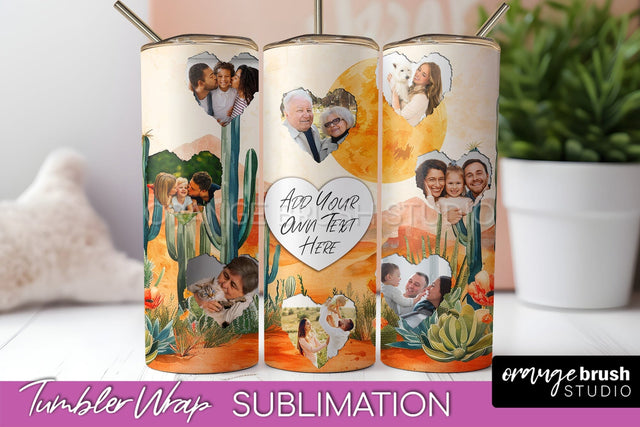 Photo Tumbler Wrap, Boho Family Frame Tumbler Sublimation Sublimation OrangeBrushStudio 