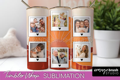 Photo Tumbler Wrap, Boho Family Frame Tumbler Sublimation Sublimation OrangeBrushStudio 