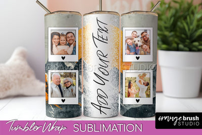 Photo Tumbler Wrap, Boho Family Frame Tumbler Sublimation Sublimation OrangeBrushStudio 