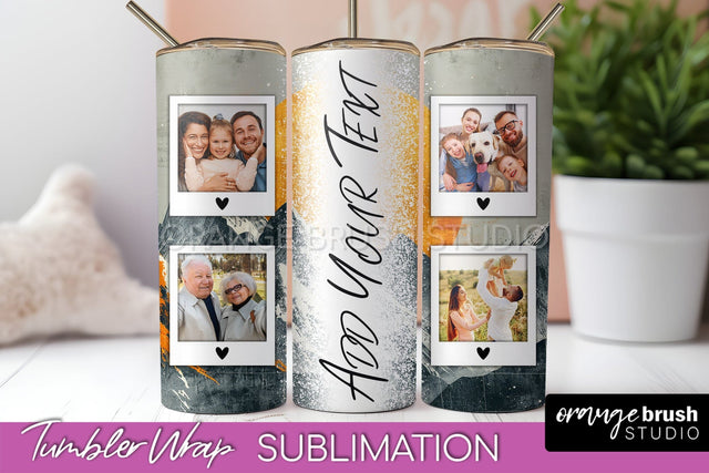 Photo Tumbler Wrap, Boho Family Frame Tumbler Sublimation Sublimation OrangeBrushStudio 