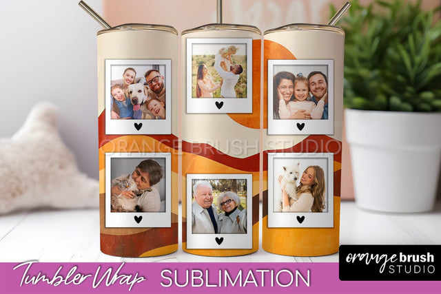 Photo Tumbler Wrap, Boho Family Frame Tumbler Sublimation Sublimation OrangeBrushStudio 