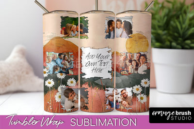 Photo Tumbler Wrap, Boho Family Frame Tumbler Sublimation Sublimation OrangeBrushStudio 