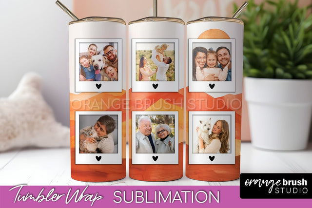Photo Tumbler Wrap, Boho Family Frame Tumbler Sublimation Sublimation OrangeBrushStudio 