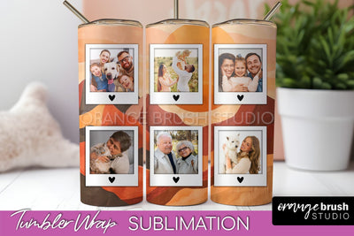 Photo Tumbler Wrap, Boho Family Frame Tumbler Sublimation Sublimation OrangeBrushStudio 