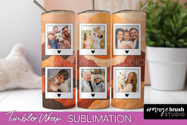 Photo Tumbler Wrap, Boho Family Frame Tumbler Sublimation Sublimation OrangeBrushStudio 